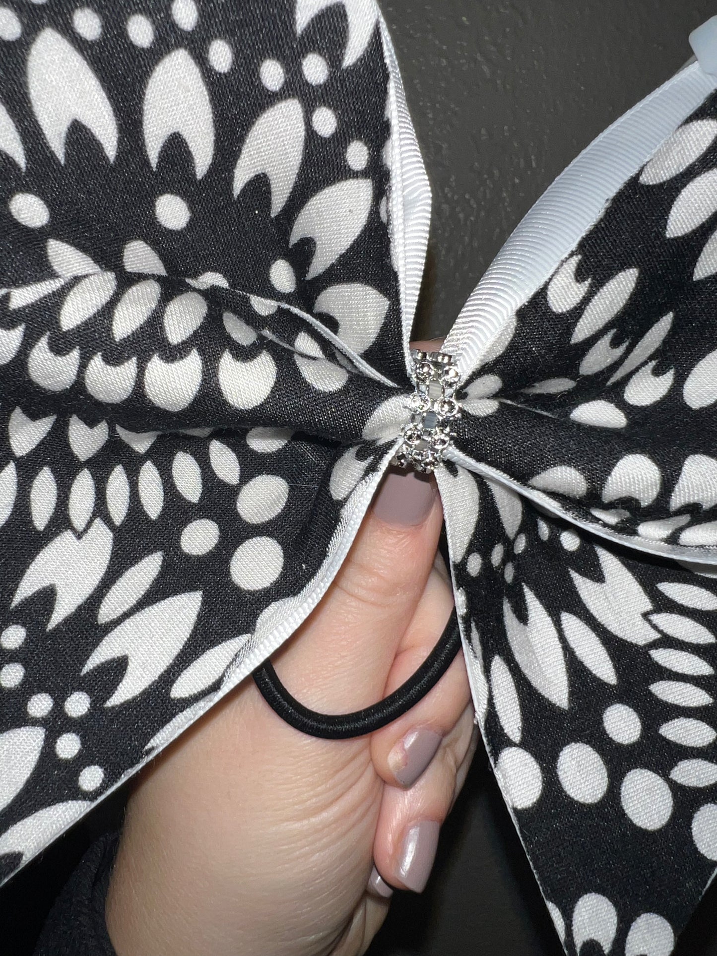 Black and White Patterned Bow