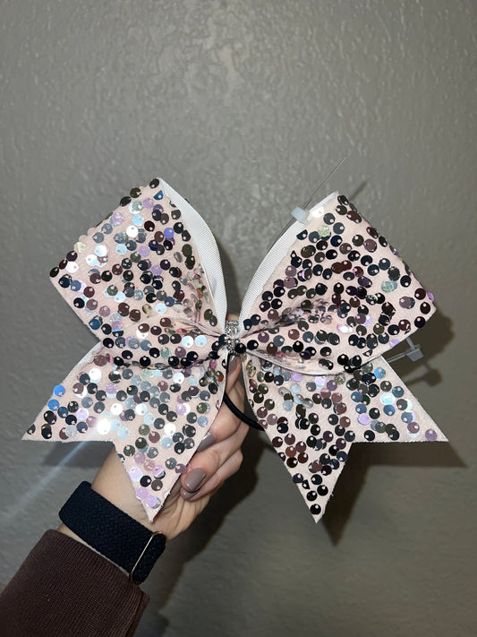 Light Pink and Silver Sequin Bow