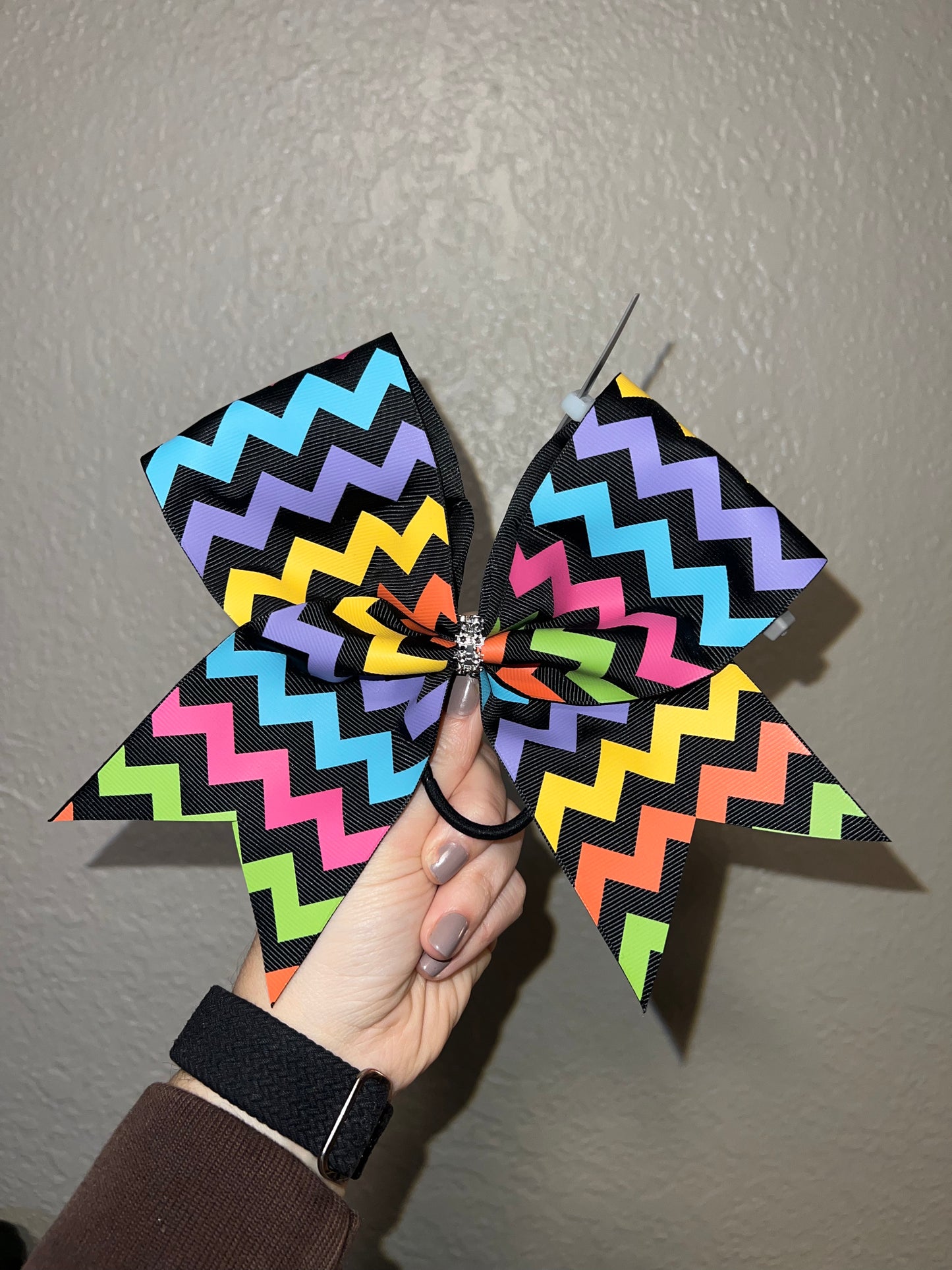 Rainbow Chevron Bow