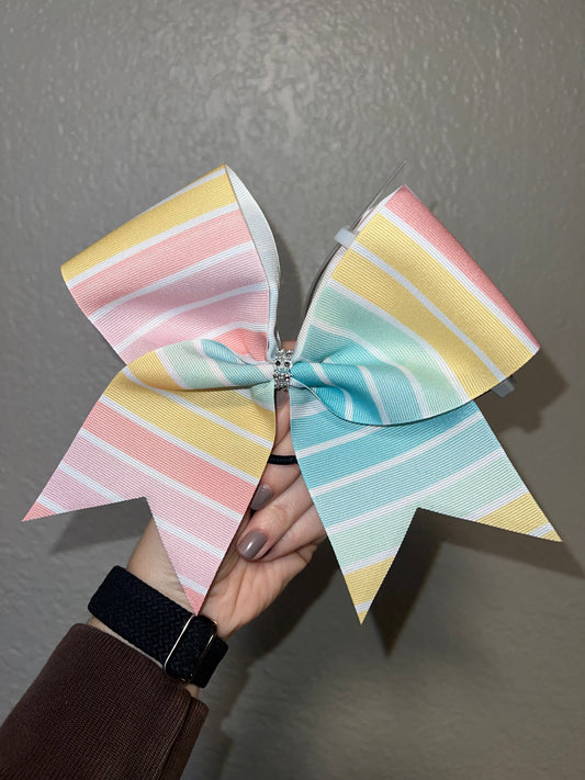 Rainbow Stripe Bow